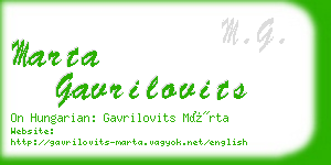 marta gavrilovits business card